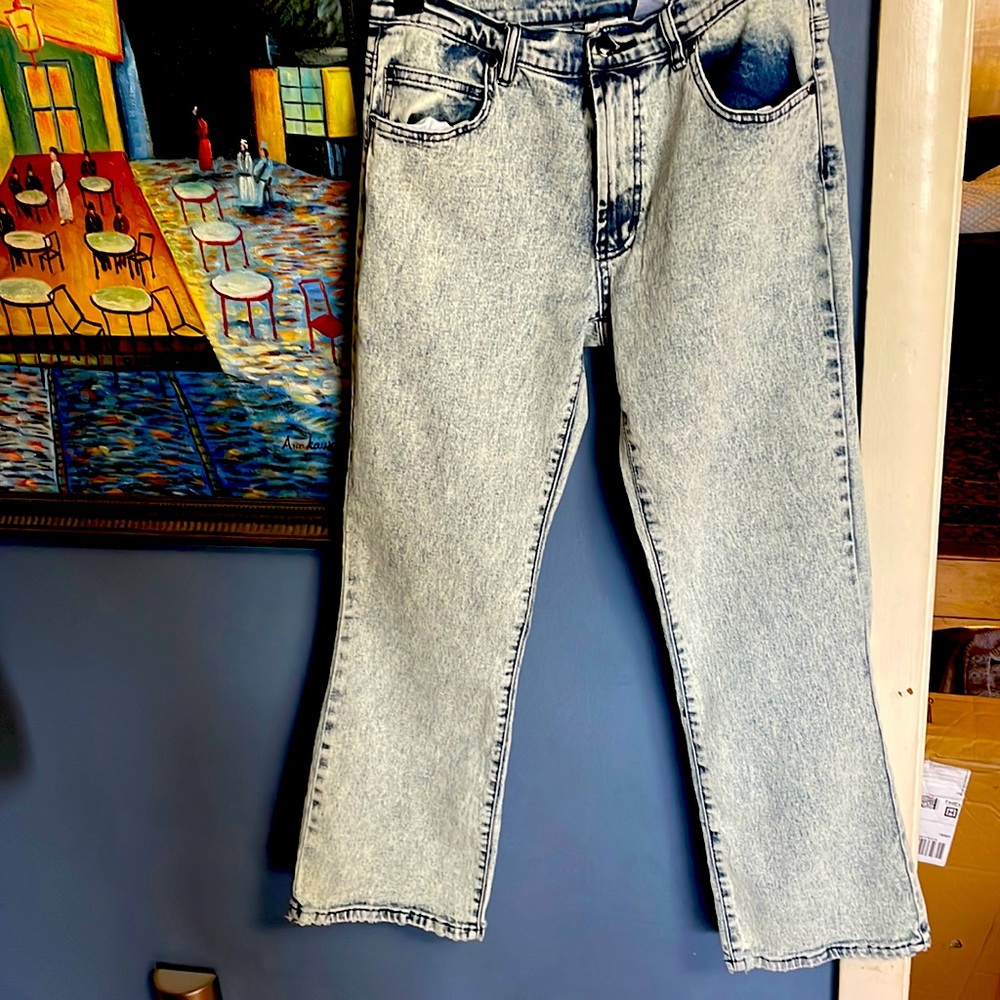 Acid washed jeans. Stretchy. Sz 14P. Flare.
